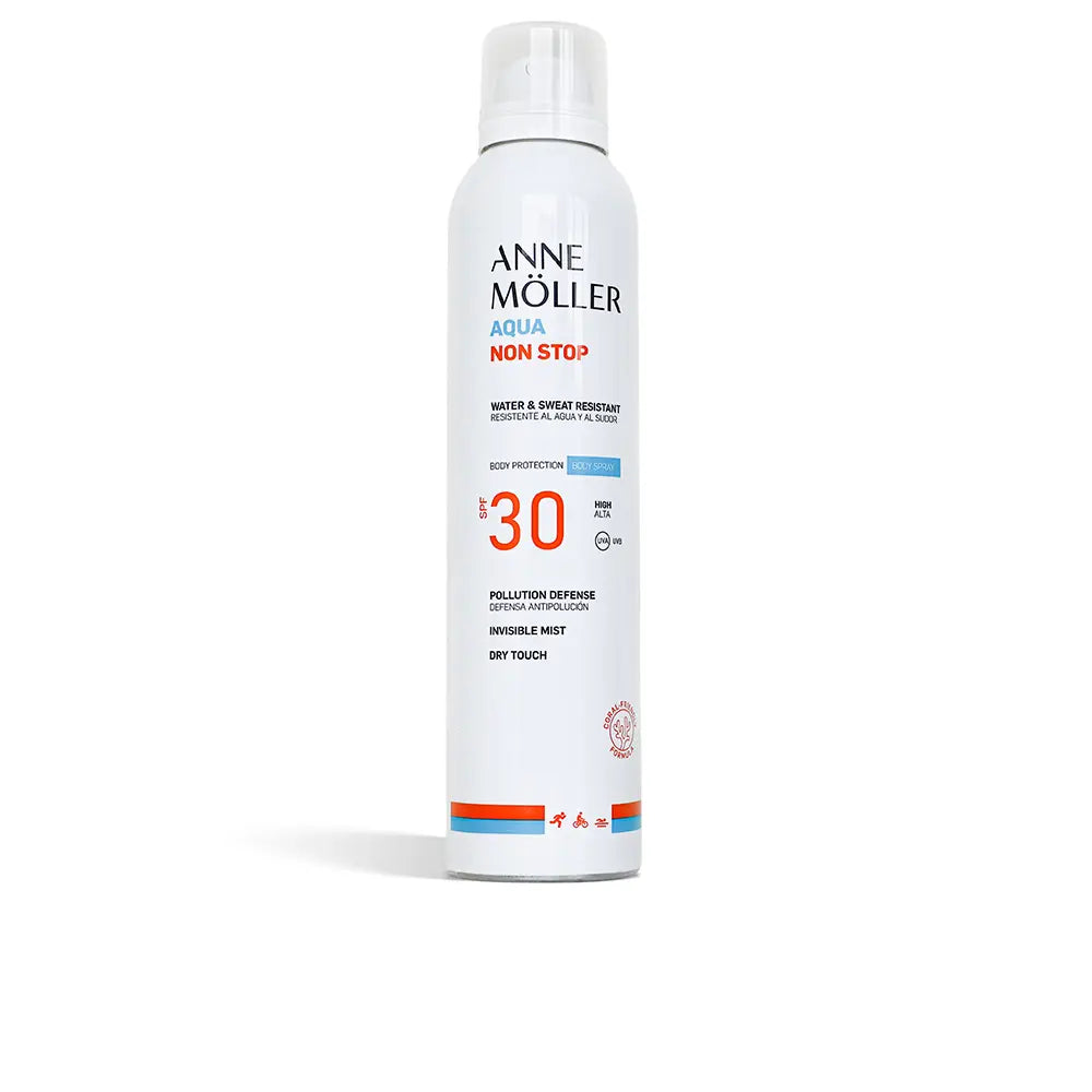 AQUA NON STOP spray corporal resistente à água e ao suor FPS 30 200 ml