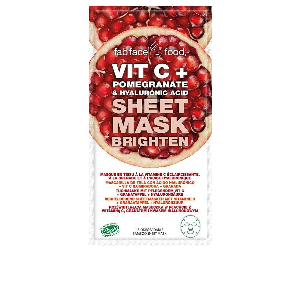 7TH HEAVEN-FAB FACE FOOD VIT C POMEGRANATE ÁCIDO HIALURÔNICO marcador de tecido 1 un.-DrShampoo - Perfumaria e Cosmética