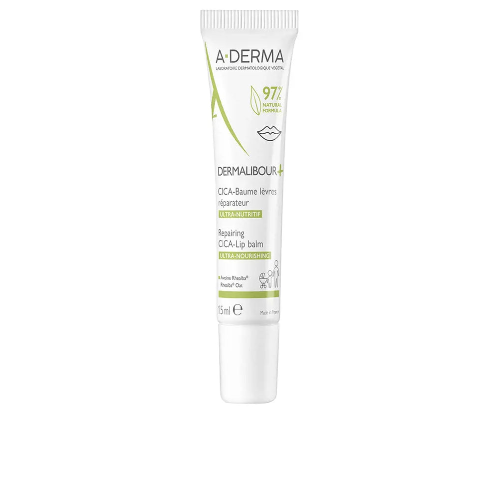 A-DERMA-DERMALIBOUR+ CICA bálsamo labial reparador 15 ml.-DrShampoo - Perfumaria e Cosmética