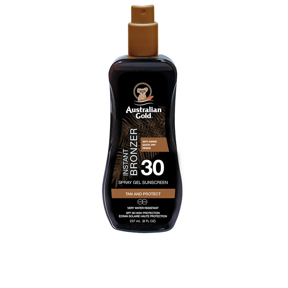 AUSTRALIAN GOLD-PROTETOR SOLAR FPS30 gel spray com bronzeador instantâneo 237 ml-DrShampoo - Perfumaria e Cosmética