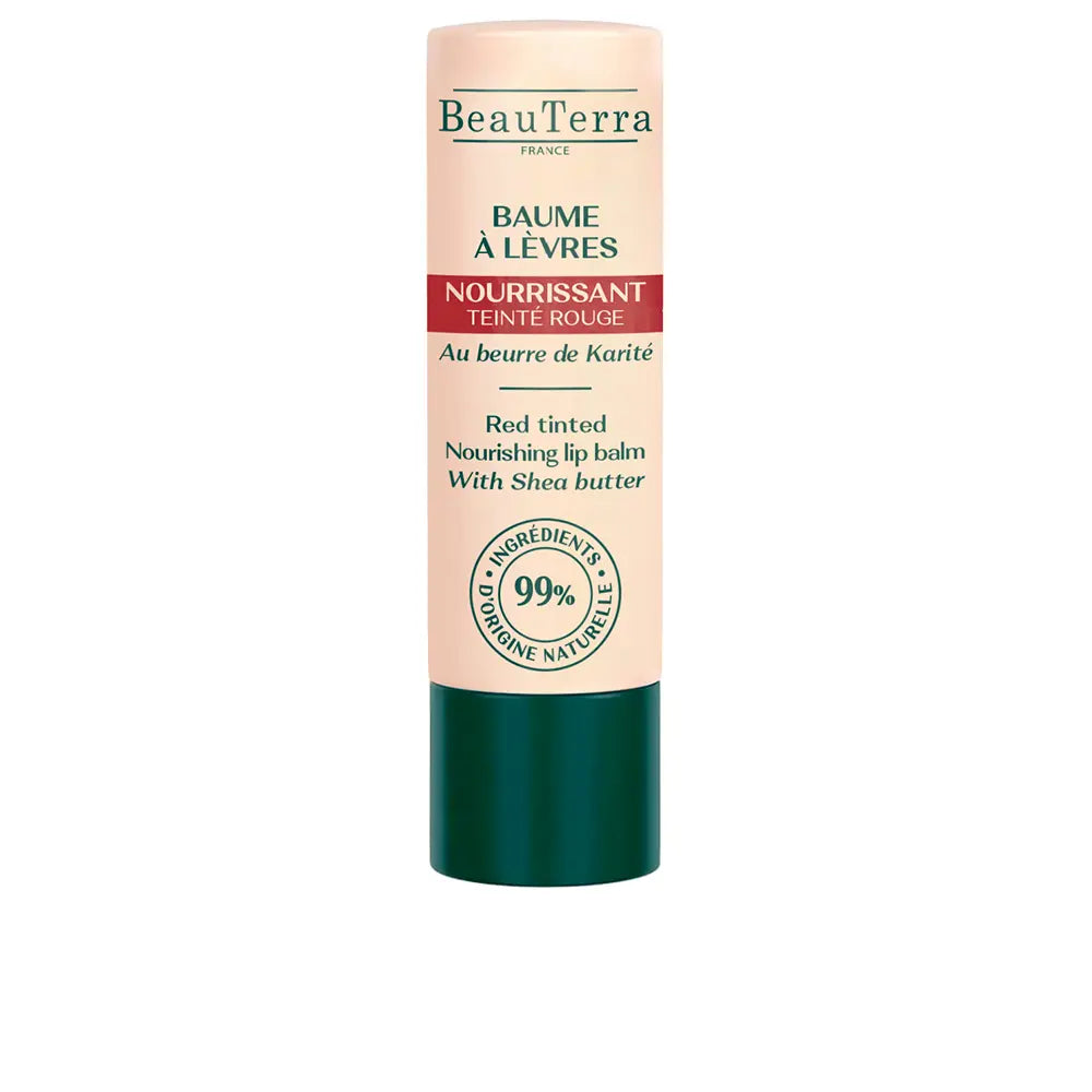 BEAUTERRA-Bálsamo Labial com cor Vermelha 4 g.-DrShampoo - Perfumaria e Cosmética