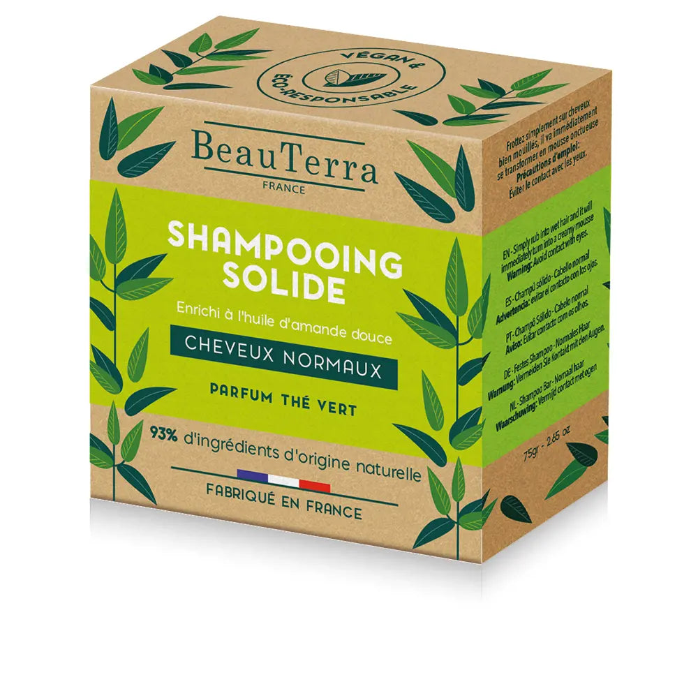 BEAUTERRA-Champô sólido de chá verde 75 gr.-DrShampoo - Perfumaria e Cosmética