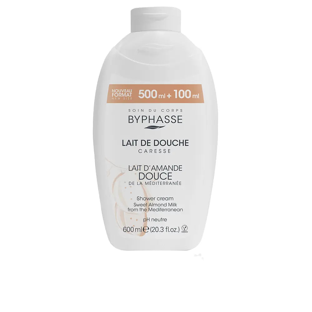 BYPHASSE-CARESSE creme de banho com leite de amêndoa doce 600 ml-DrShampoo - Perfumaria e Cosmética