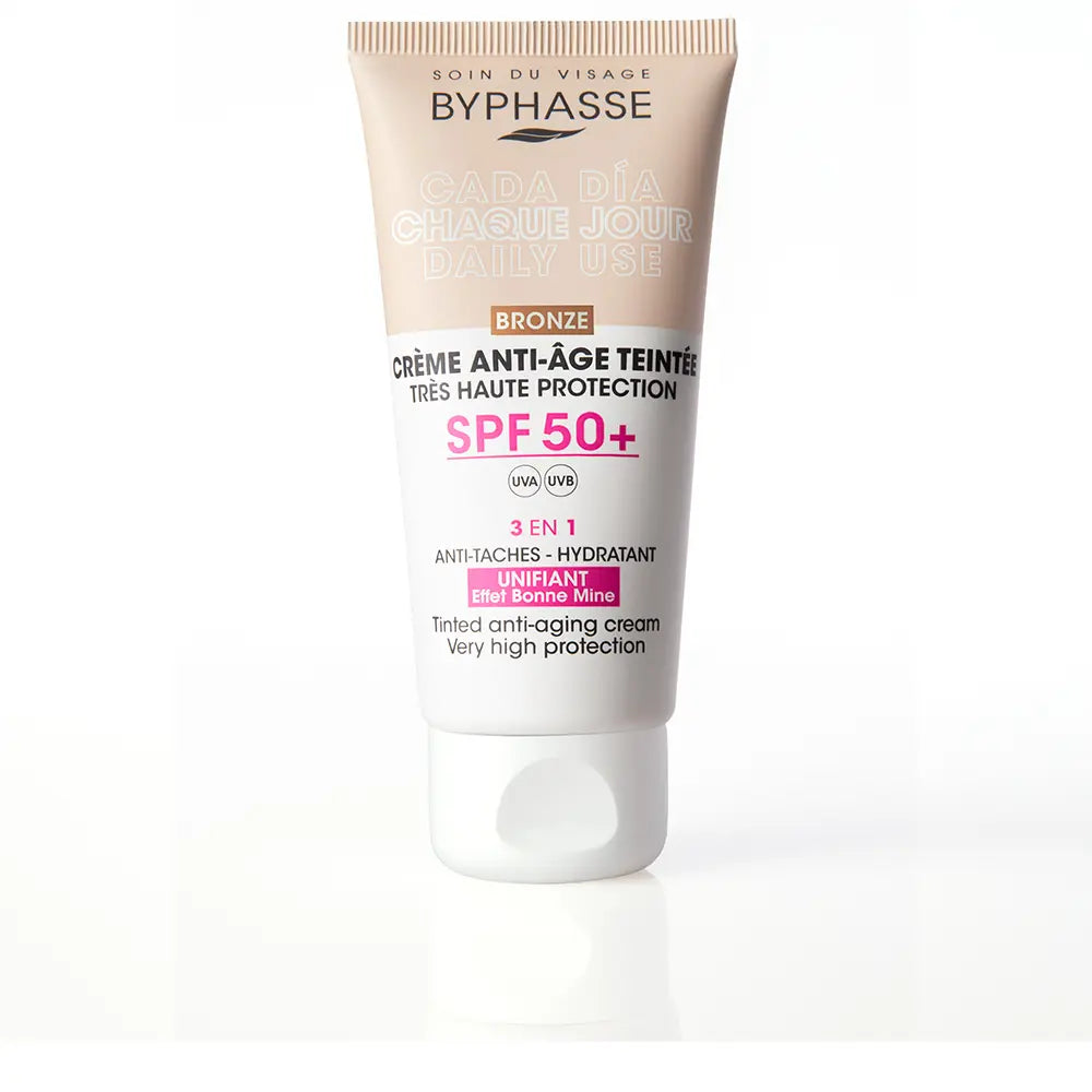 BYPHASSE-CREME FACIAL antienvelhecimento com cor FPS50+ #bronze 50 ml-DrShampoo - Perfumaria e Cosmética