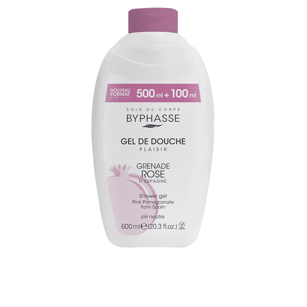 BYPHASSE-PLAISIR romã rosa GEL DE BANHO 600 ml-DrShampoo - Perfumaria e Cosmética
