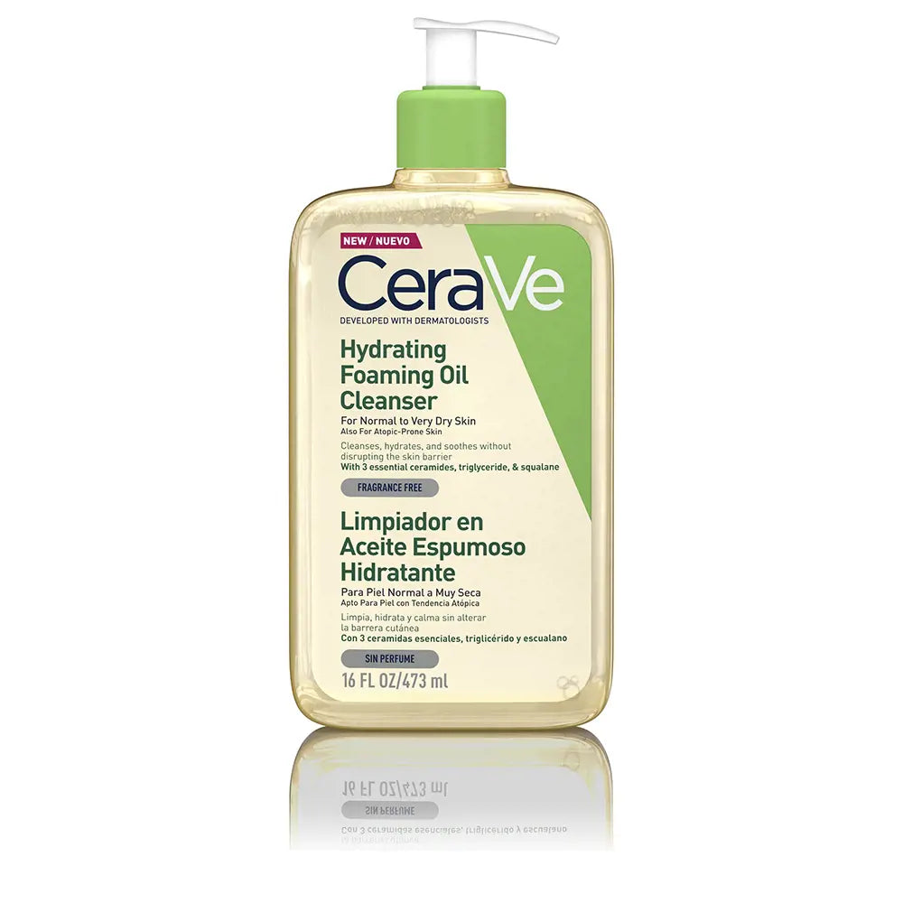 CERAVE-ÓLEO DE LIMPEZA ESPUMA HIDRATANTE pele normal a muito seca 473 ml-DrShampoo - Perfumaria e Cosmética