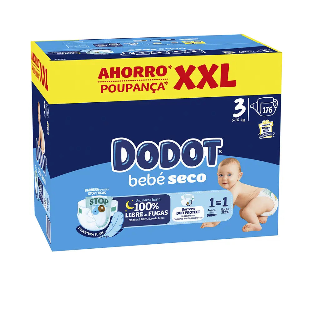 DODOT-Fraldas DODOT STAGES XXL tamanho 3 para bebês de 6 a 10 kg, 176 unidades-DrShampoo - Perfumaria e Cosmética