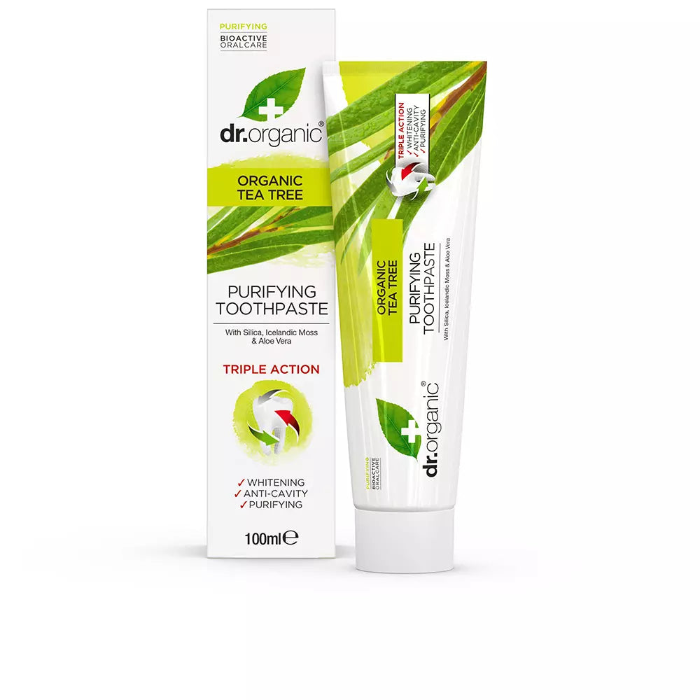 DR. ORGANIC-Pasta de dentes de tea tree BIOACTIVE ORGÂNICA 100 ml-DrShampoo - Perfumaria e Cosmética