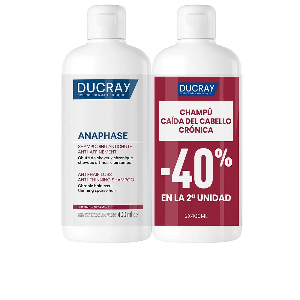 DUCRAY-PACOTE DE 2 x 400 ml DE SHAMPOO ANAPHASE ANTI-QUEDA E ANTI-RARIFICAÇÃO DE CABELO.-DrShampoo - Perfumaria e Cosmética