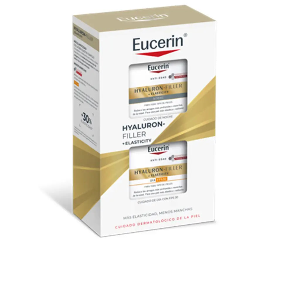 EUCERIN-ESTOJO DE 2 PEÇAS COM PREENCHIMENTO DE ÁCIDO HIALURÔNICO + ELASTICIDADE PARA DIA E NOITE-DrShampoo - Perfumaria e Cosmética