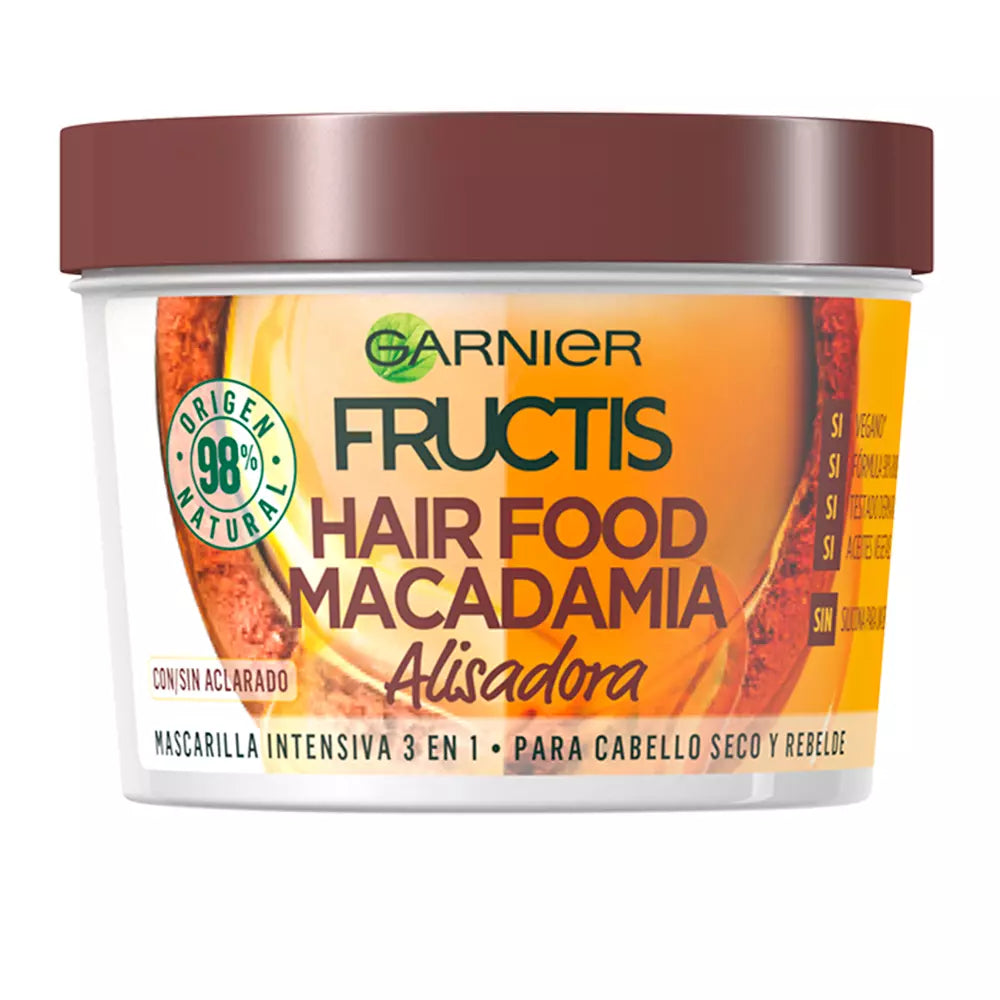 GARNIER-FRUCTIS HAIR FOOD macadâmia máscara alisante 390 ml-DrShampoo - Perfumaria e Cosmética