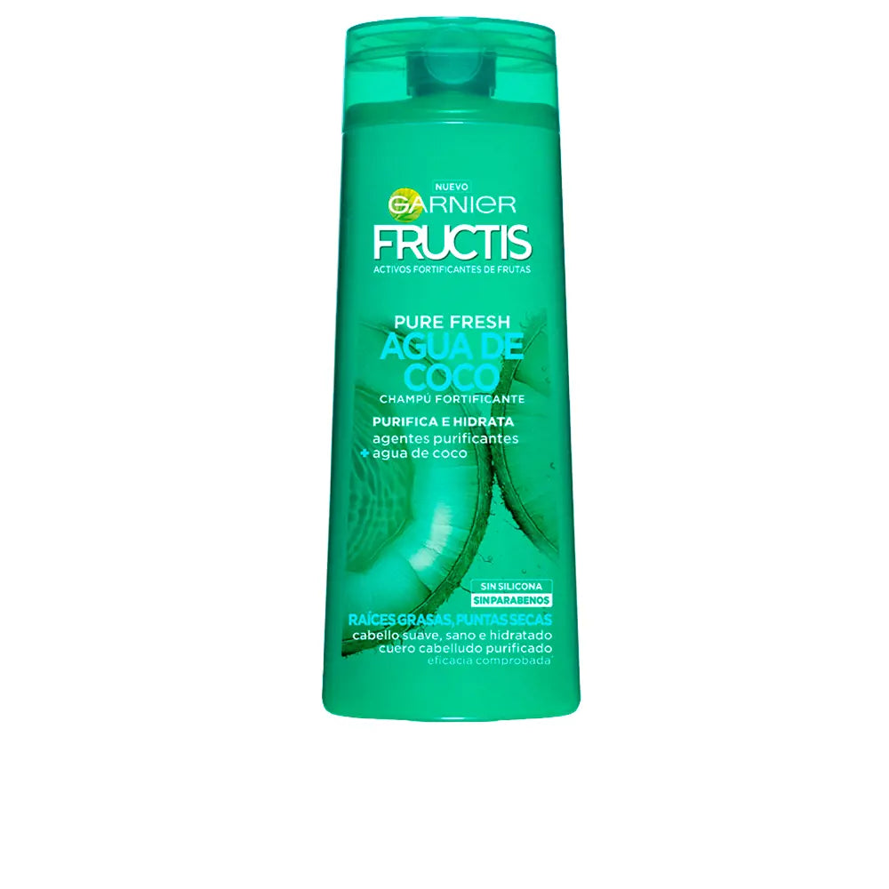 GARNIER-FRUCTIS PURE FRESH champô fortificante água de coco 300 ml-DrShampoo - Perfumaria e Cosmética