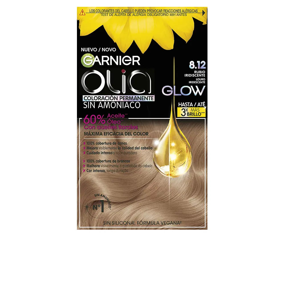 GARNIER-OLIA Cor Permanente 812 Loira Iridescente 3 u.-DrShampoo - Perfumaria e Cosmética