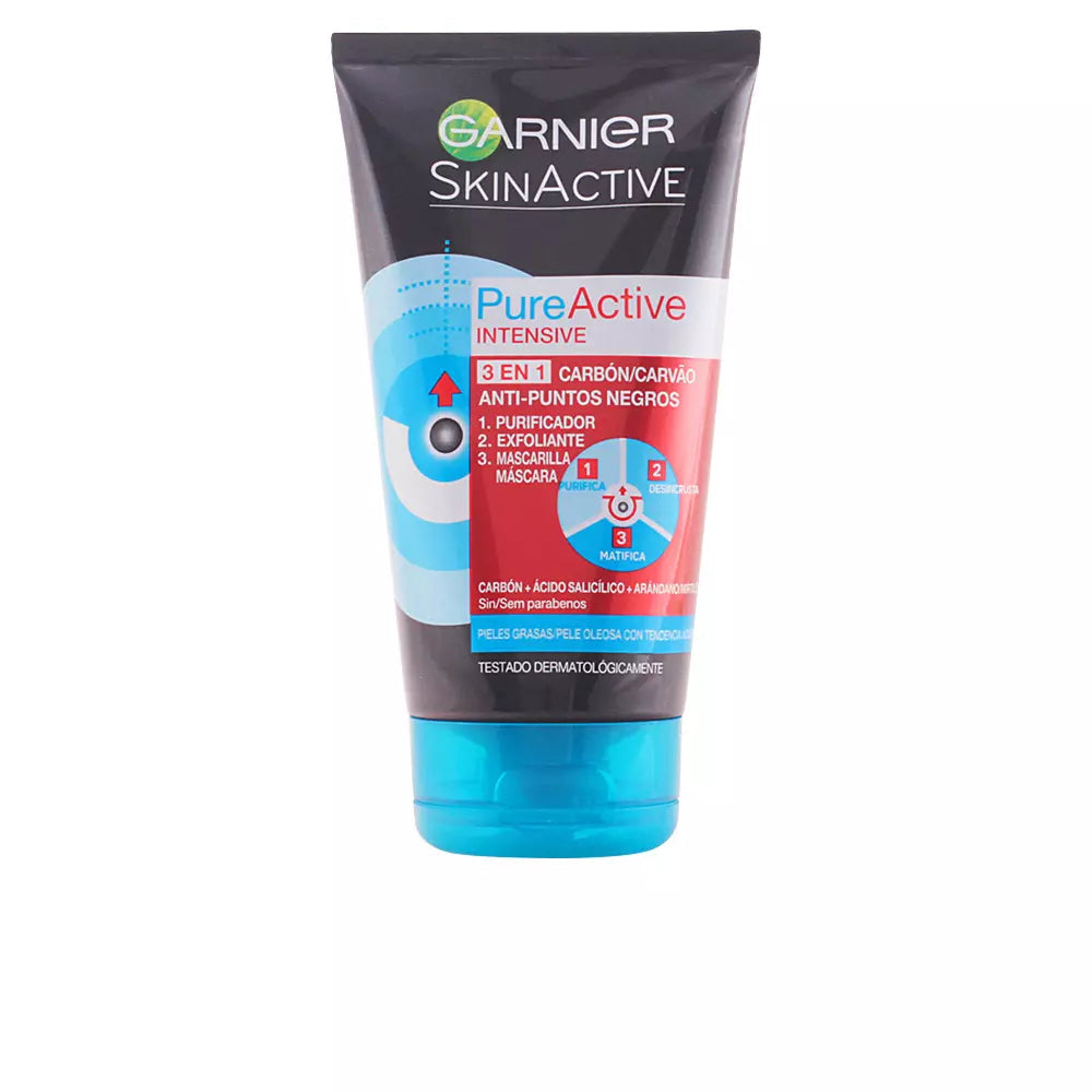 GARNIER-PURE ACTIVE 3 em 1 gel de carbono intensivo cravos 150 ml-DrShampoo - Perfumaria e Cosmética