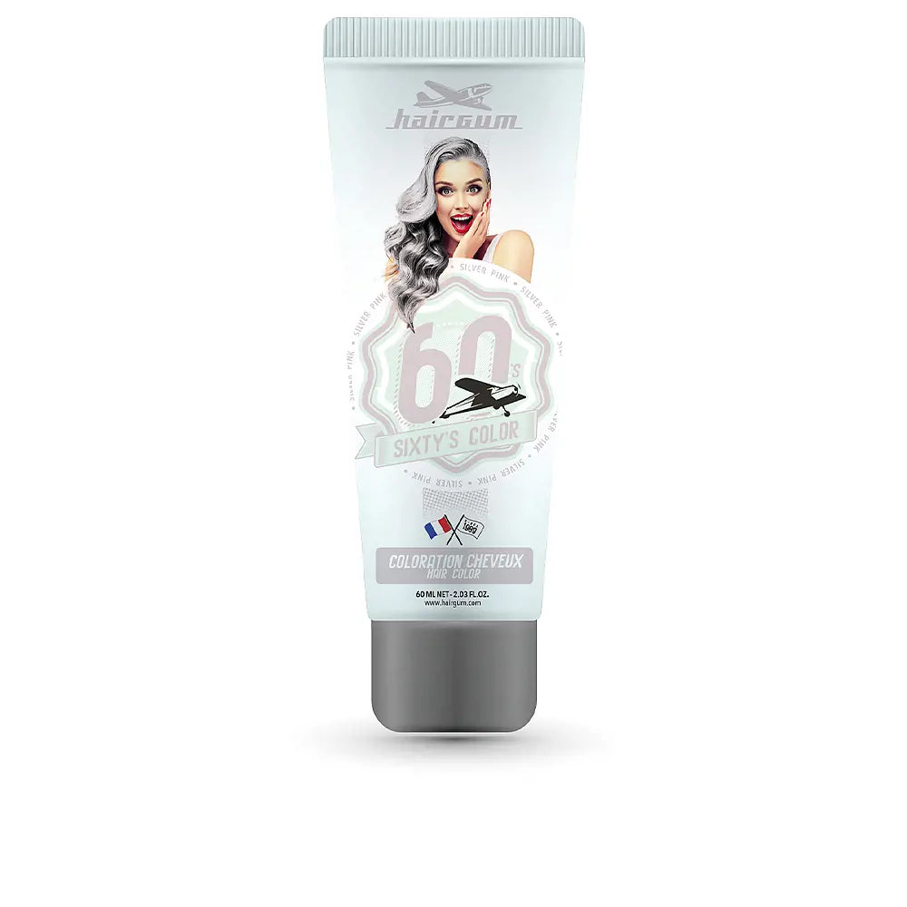 HAIRGUM-SIXTY S COLOR cor de cabelo rosa prateado 60 ml-DrShampoo - Perfumaria e Cosmética