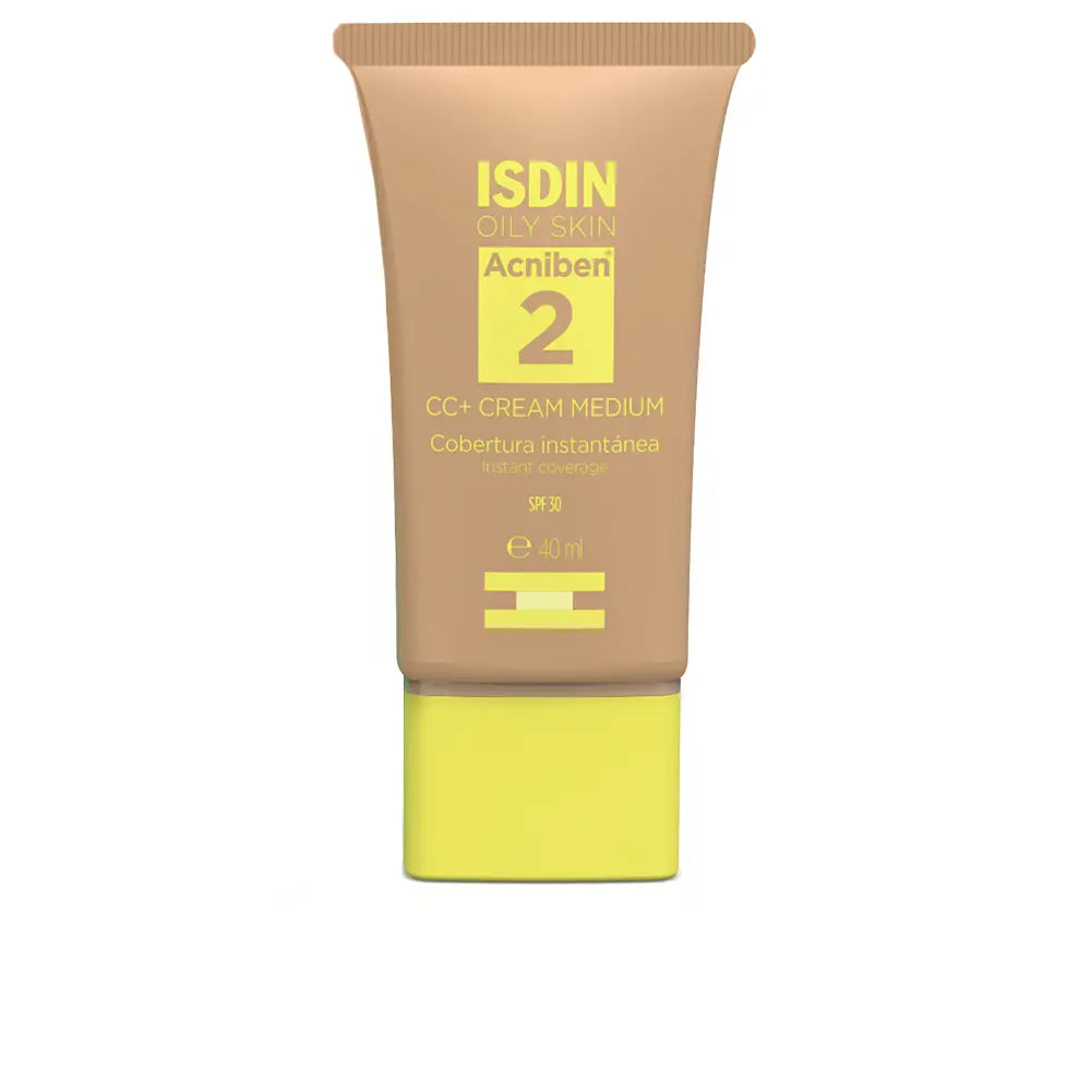 ISDIN-ACNIBEN CC CREAM cobertura instantânea FPS 30 #Médio 40 ml-DrShampoo - Perfumaria e Cosmética