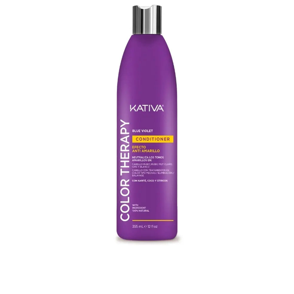 KATIVA-COLOR THERAPY BLUE VIOLET ANTI EFECTO AMARILLO acondicionador 355 ml-DrShampoo - Perfumaria e Cosmética