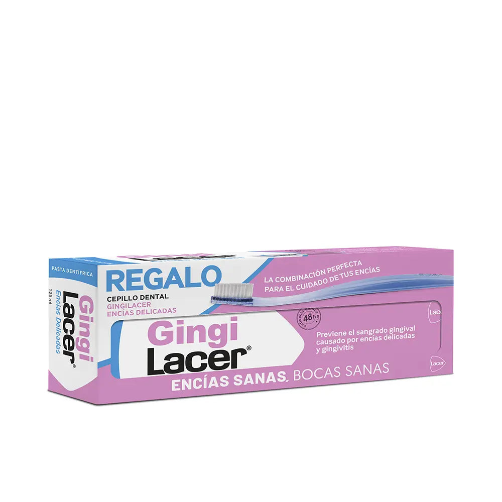 LACER-PACOTE COM 2 PACOTES DE CREME DENTAL E ESCOVA DE DENTES GINGILACER-DrShampoo - Perfumaria e Cosmética
