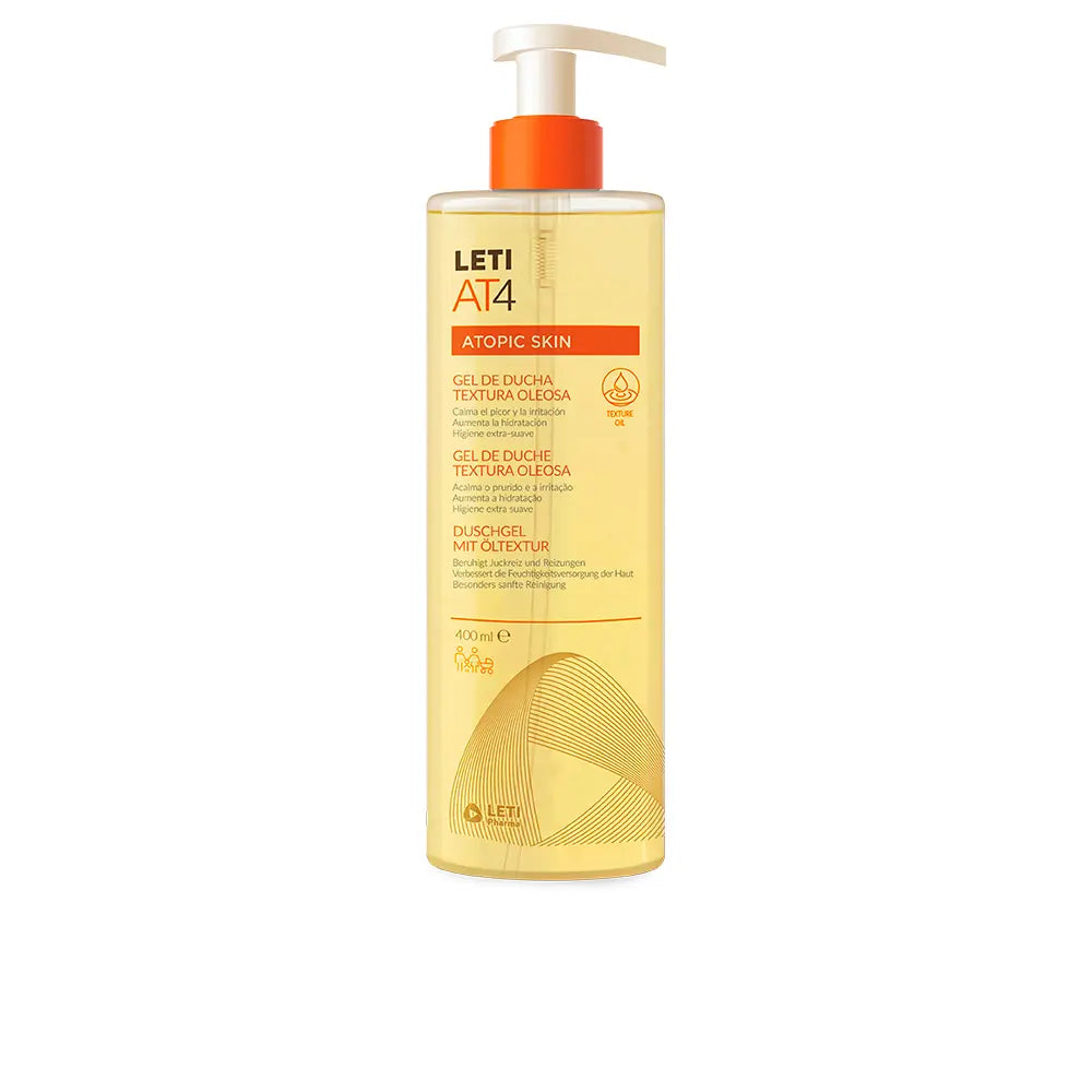LETI PHARMA-LETIAT4 PELE ATÓPICA gel de banho de textura oleosa 400 ml-DrShampoo - Perfumaria e Cosmética