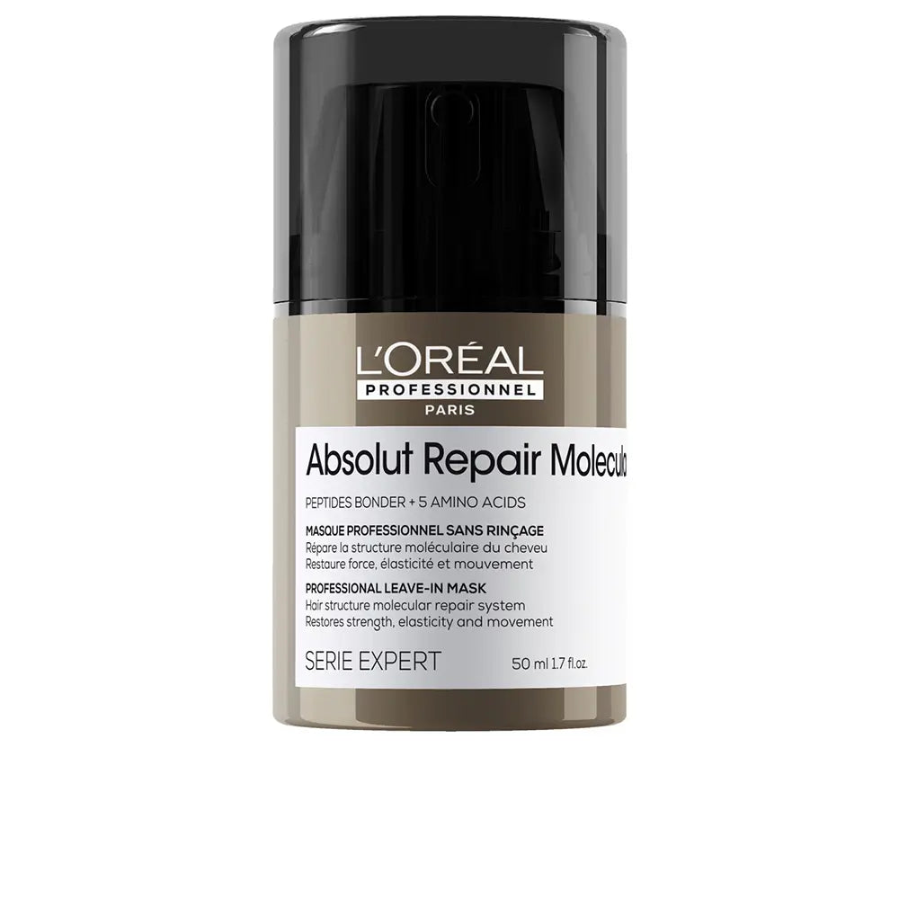 L'ORÉAL PROFESSIONNEL PARIS-ABSOLUT REPAIR MOLECULAR máscara profissional reparadora sem enxágue para cabelos danificados 50 ml-DrShampoo - Perfumaria e Cosmética