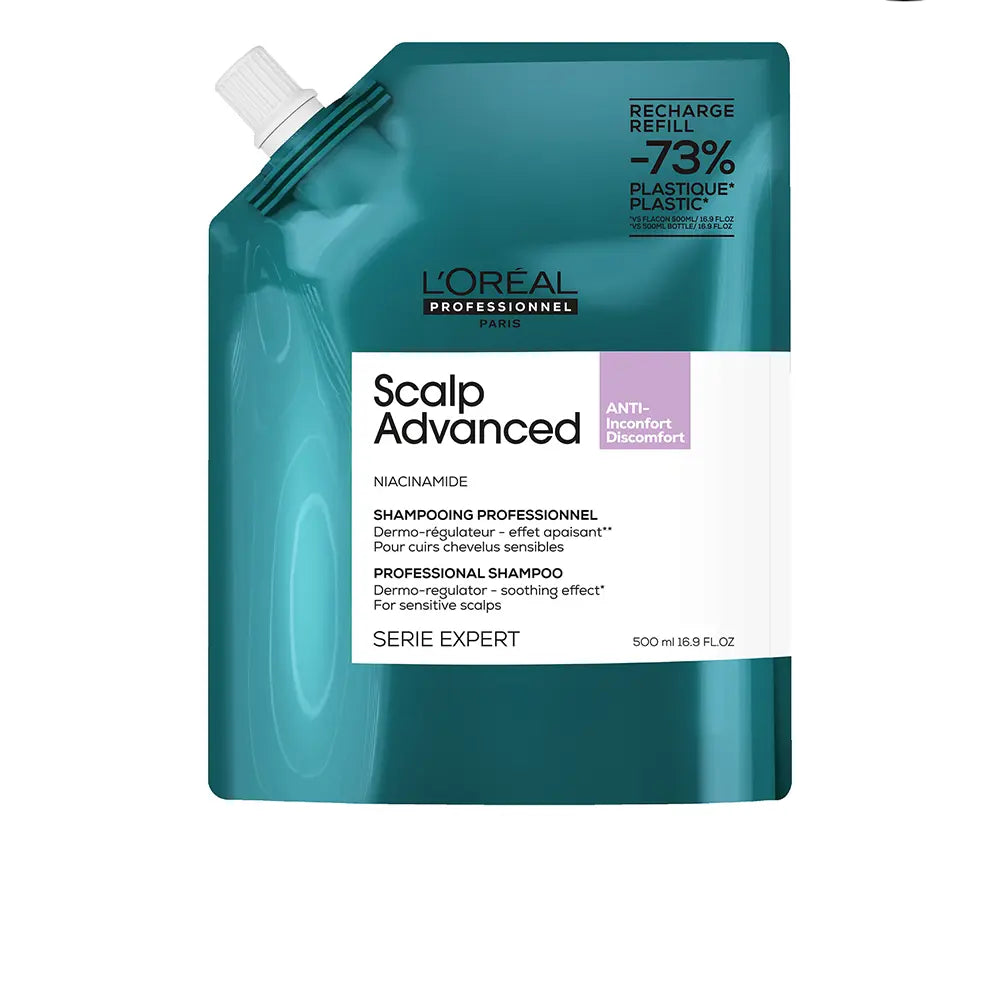 L'ORÉAL PROFESSIONNEL PARIS-Shampoo para couro cabeludo sensível SCALP ADVANCED refil 500 ml-DrShampoo - Perfumaria e Cosmética