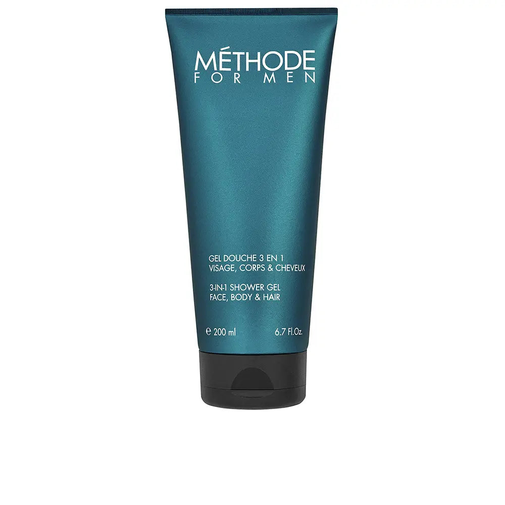 MÉTHODE JEANNE PIAUBERT-MeTHODE FOR MEN gel de banho 3 em 1 rosto corpo cabelos 200 ml-DrShampoo - Perfumaria e Cosmética