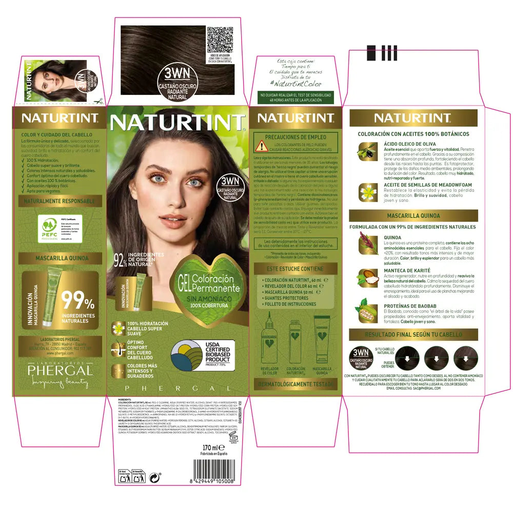 NATURTINT-Tintura NATURTINT sem amônia #3Wn-Natural Radiant Dark Brown 170 ml-DrShampoo - Perfumaria e Cosmética
