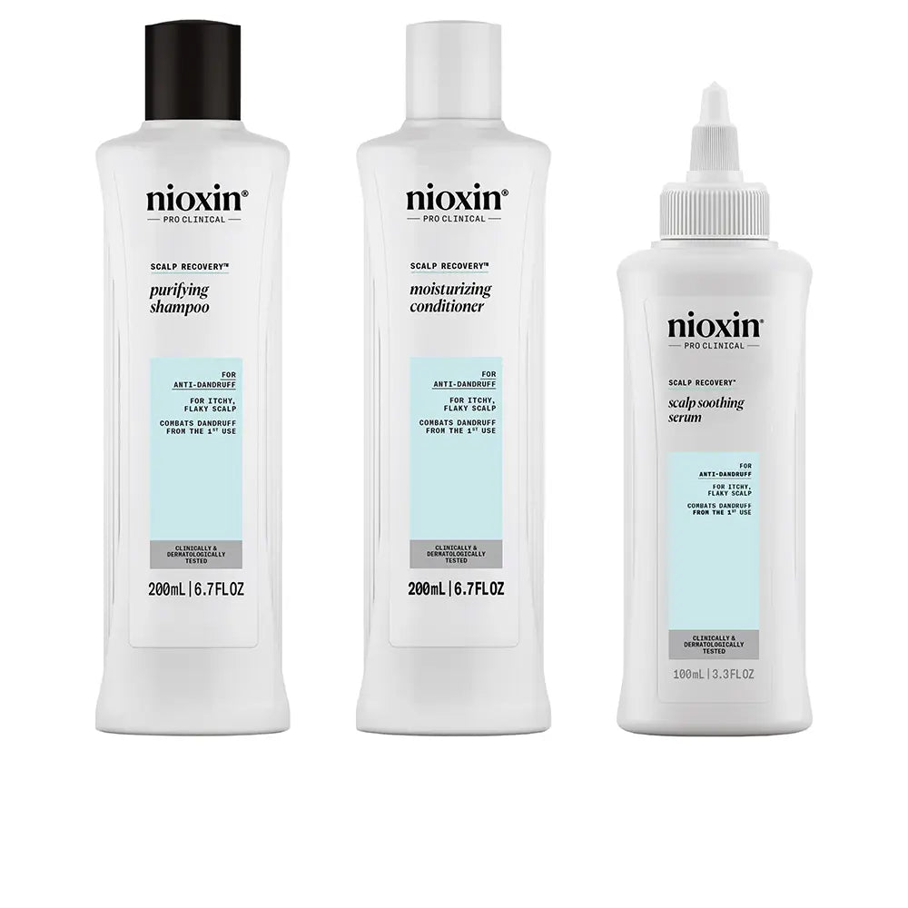NIOXIN-SCALP RECOVERY - Kit Anticaspa - Couro Cabeludo Escamoso e Coceira 3 u-DrShampoo - Perfumaria e Cosmética