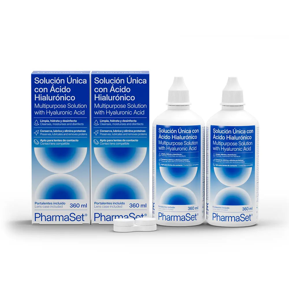 PHARMASET-PHARMASET solução exclusiva com ácido hialurônico para lentes de contato gelatinosas 2 x 360 ml-DrShampoo - Perfumaria e Cosmética