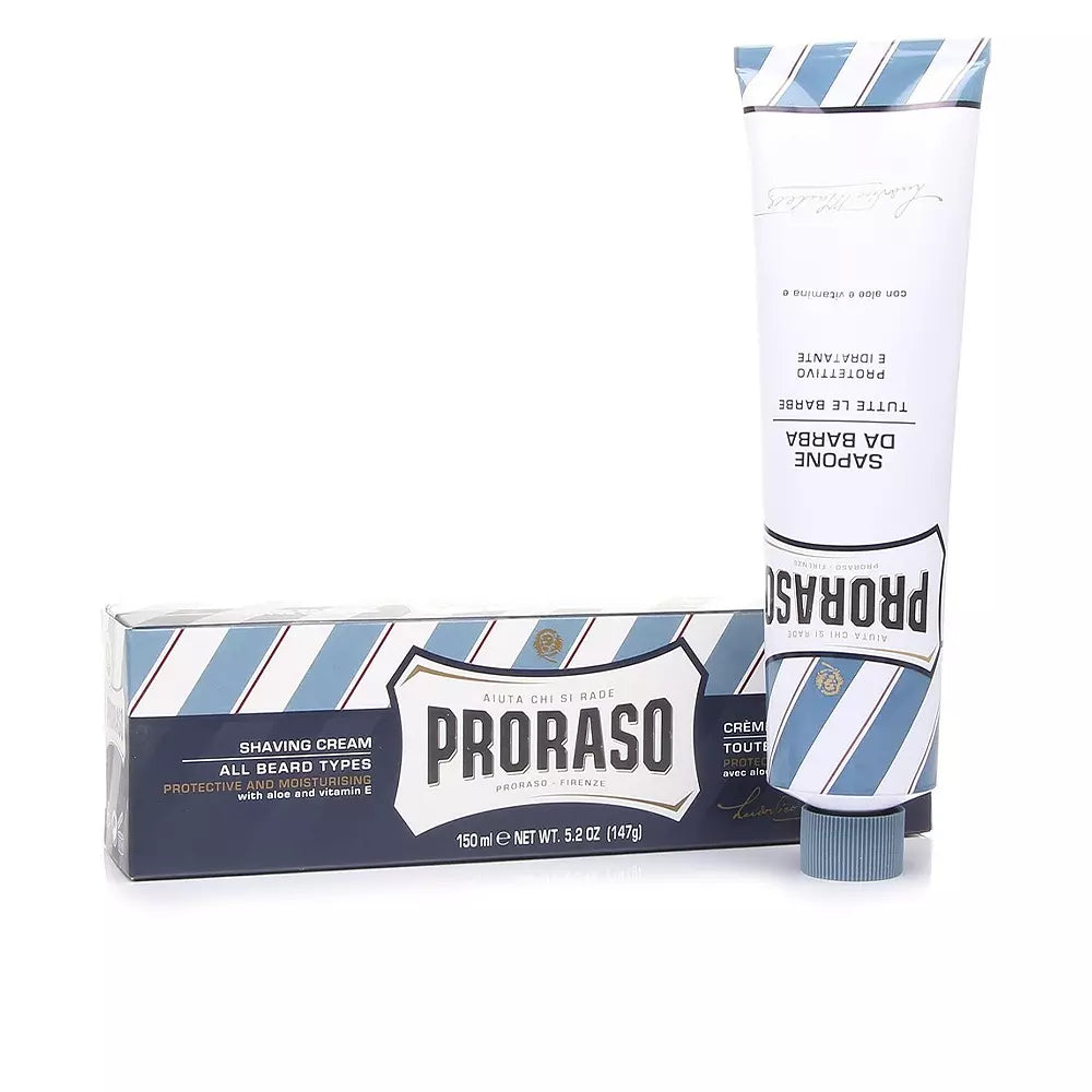 PRORASO-creme de barbear BLUE aloe e vitamina E 150 ml-DrShampoo - Perfumaria e Cosmética