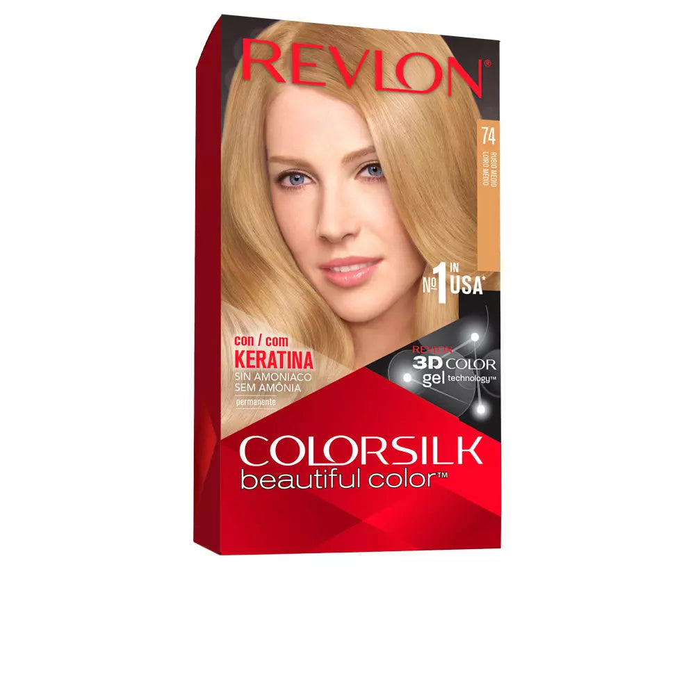 REVLON-COLORSILK tintura 74 louro médio-DrShampoo - Perfumaria e Cosmética