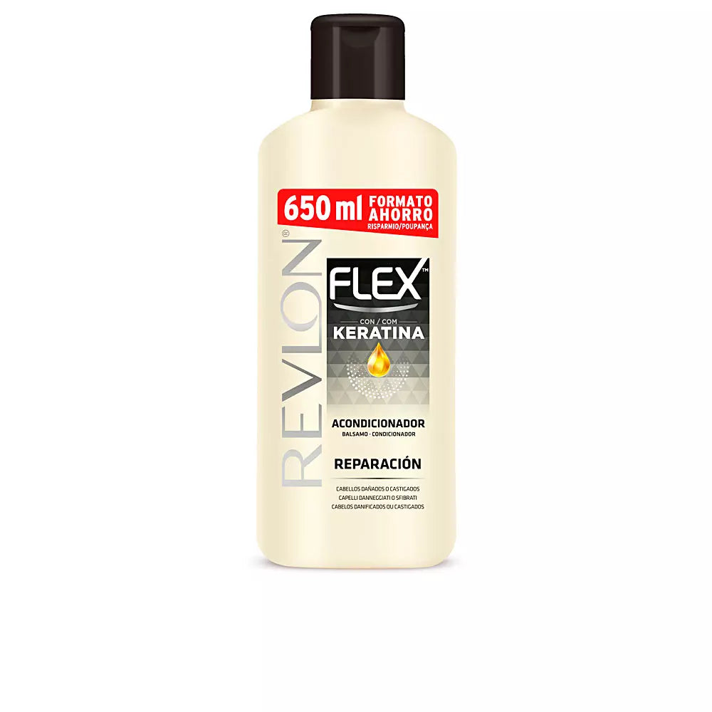REVLON-FLEX KERATIN condicionador cabelo danificado 650 ml-DrShampoo - Perfumaria e Cosmética