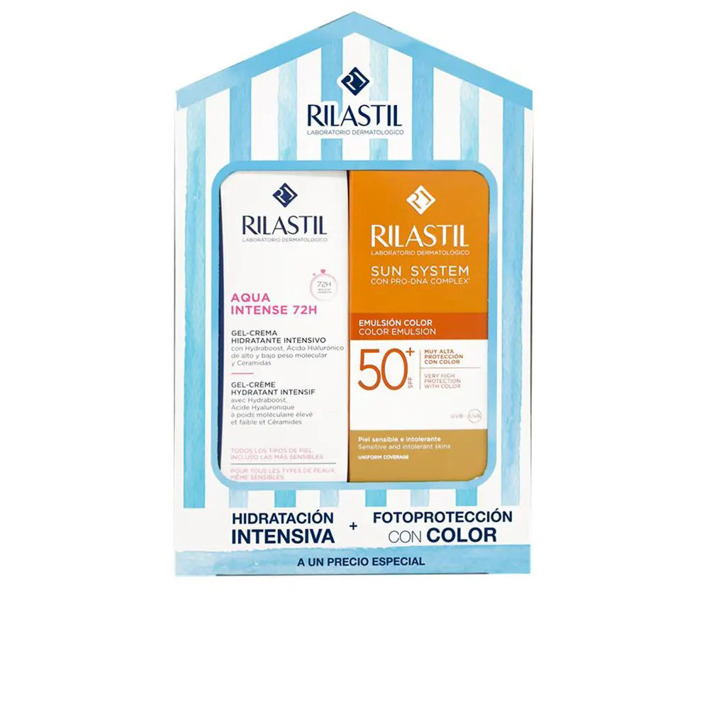RILASTIL-AQUA INTENSE 72H + PROTECTOR SOLAR SPF50 ESTUCHE 2 pz-DrShampoo - Perfumaria e Cosmética