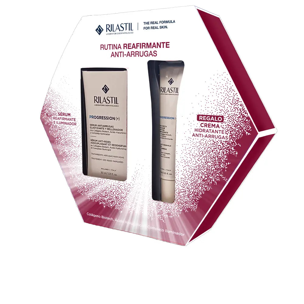 RILASTIL-PROGRESSION (+) ROTINA ANTI-RUGAS E ILUMINADORA - ESTOJO DE 2 PEÇAS-DrShampoo - Perfumaria e Cosmética