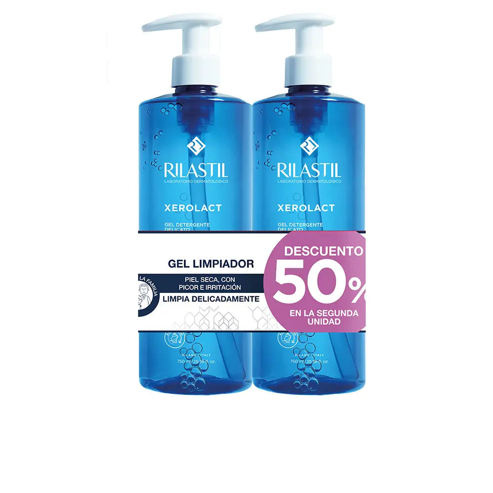 RILASTIL-XEROLACT gel de limpeza suave e protetor embalagem de 2 x 750 ml-DrShampoo - Perfumaria e Cosmética