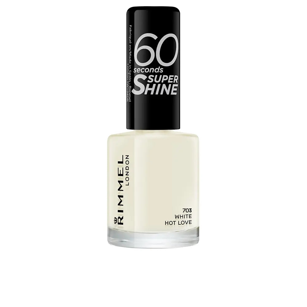 RIMMEL LONDON-60 SECONDS SUPER SHINE esmalte de unhas 703 white hot love 8 ml.-DrShampoo - Perfumaria e Cosmética