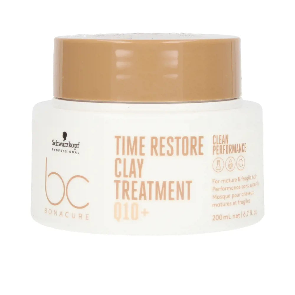SCHWARZKOPF-BC TIME RESTORE Q10+ tratamento com argila 200 ml-DrShampoo - Perfumaria e Cosmética