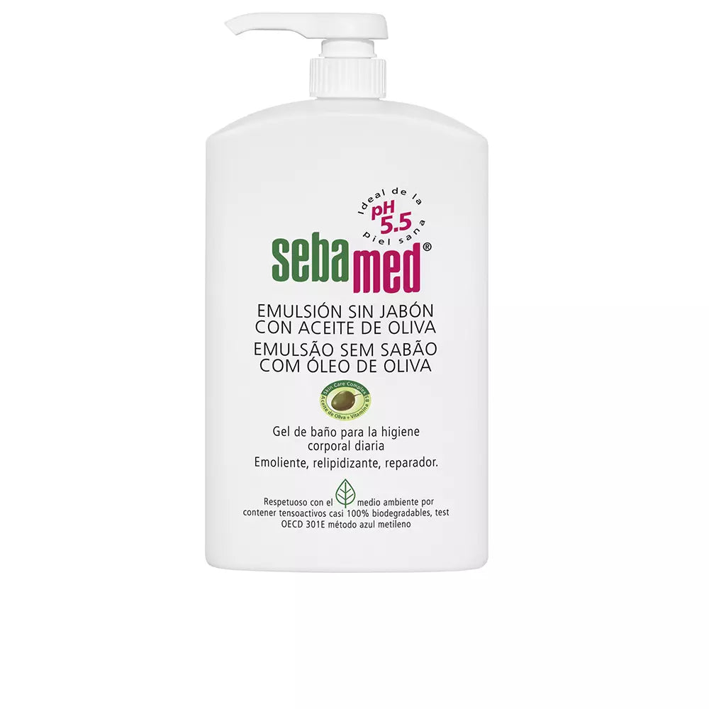 SEBAMED-EMULSÃO SEM SABÃO gel de banho com azeite 1000 ml-DrShampoo - Perfumaria e Cosmética