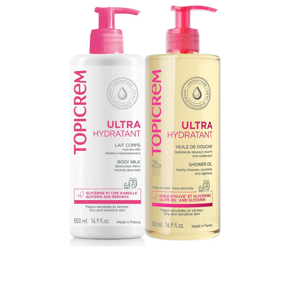TOPICREM-UH ULTRA HIDRATANTE LEITE + ÓLEO DE BANHO CASE 2 unid.-DrShampoo - Perfumaria e Cosmética