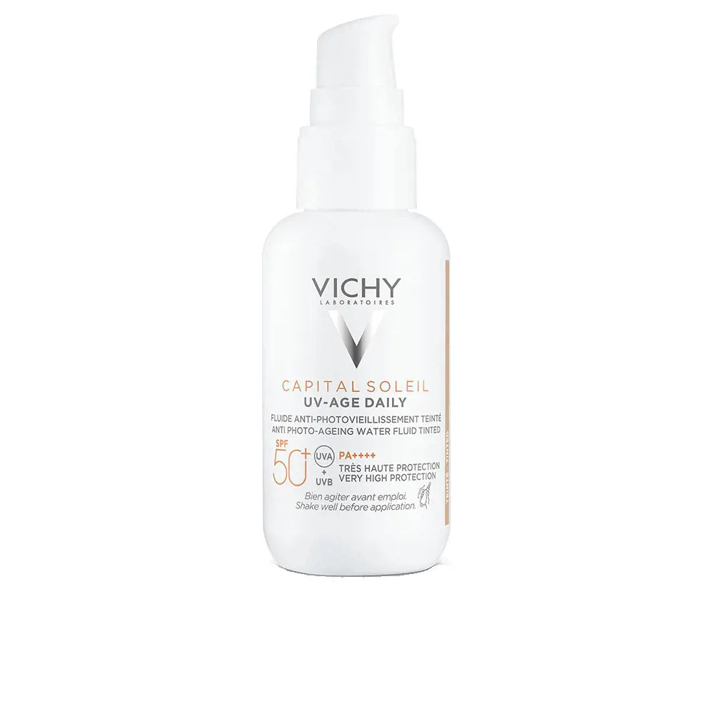 VICHY-CAPITAL SOLEIL UV AGE protetor solar diário fluido cor clara FPS 50+ 40 ml-DrShampoo - Perfumaria e Cosmética