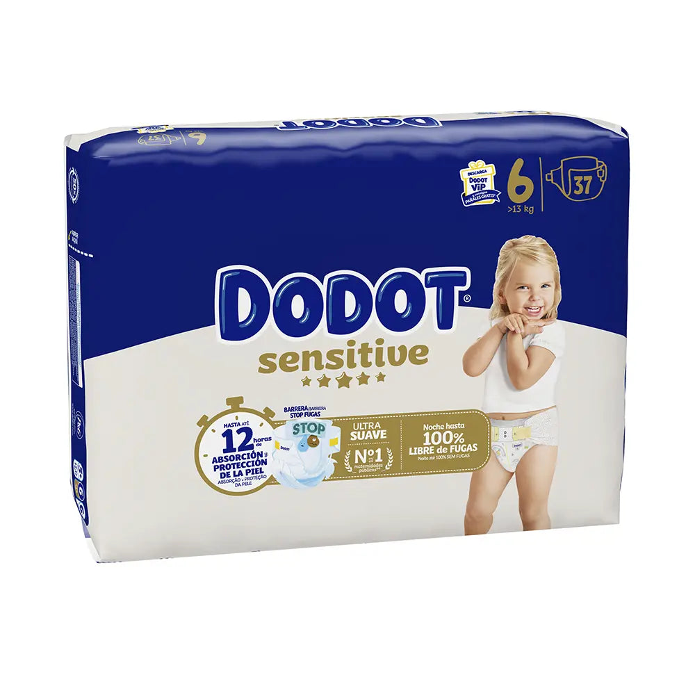 Fraldas DODOT SENSITIVE tamanho 6 +13 kg 37 unidades