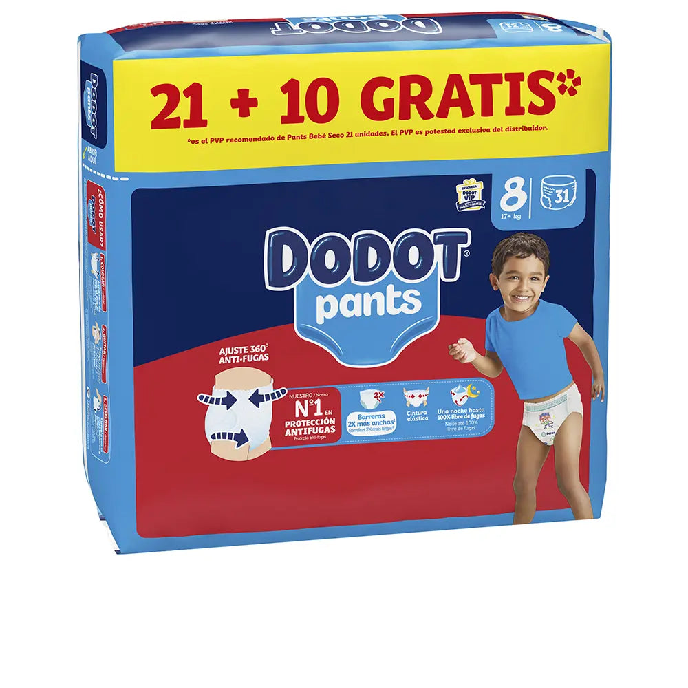 Calcinha fralda DODOT PANTS tamanho 8 +17 kg 31 u