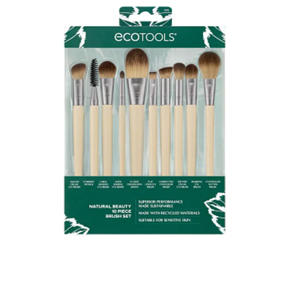 Conjunto de 10 pincéis de maquiagem Natural Beauty