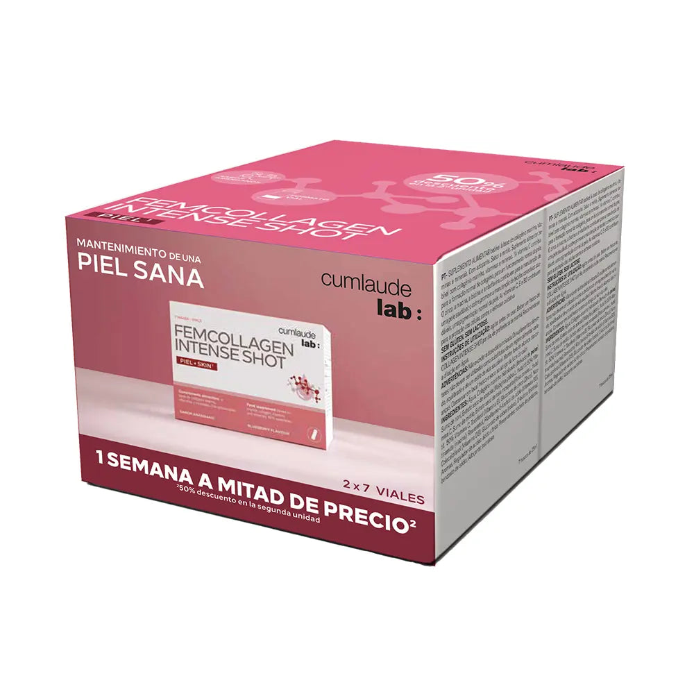 CUMLAUDE LAB-Femcollagen Intense Shot, embalagem com 2 frascos de 7 unidades cada.-DrShampoo - Perfumaria e Cosmética