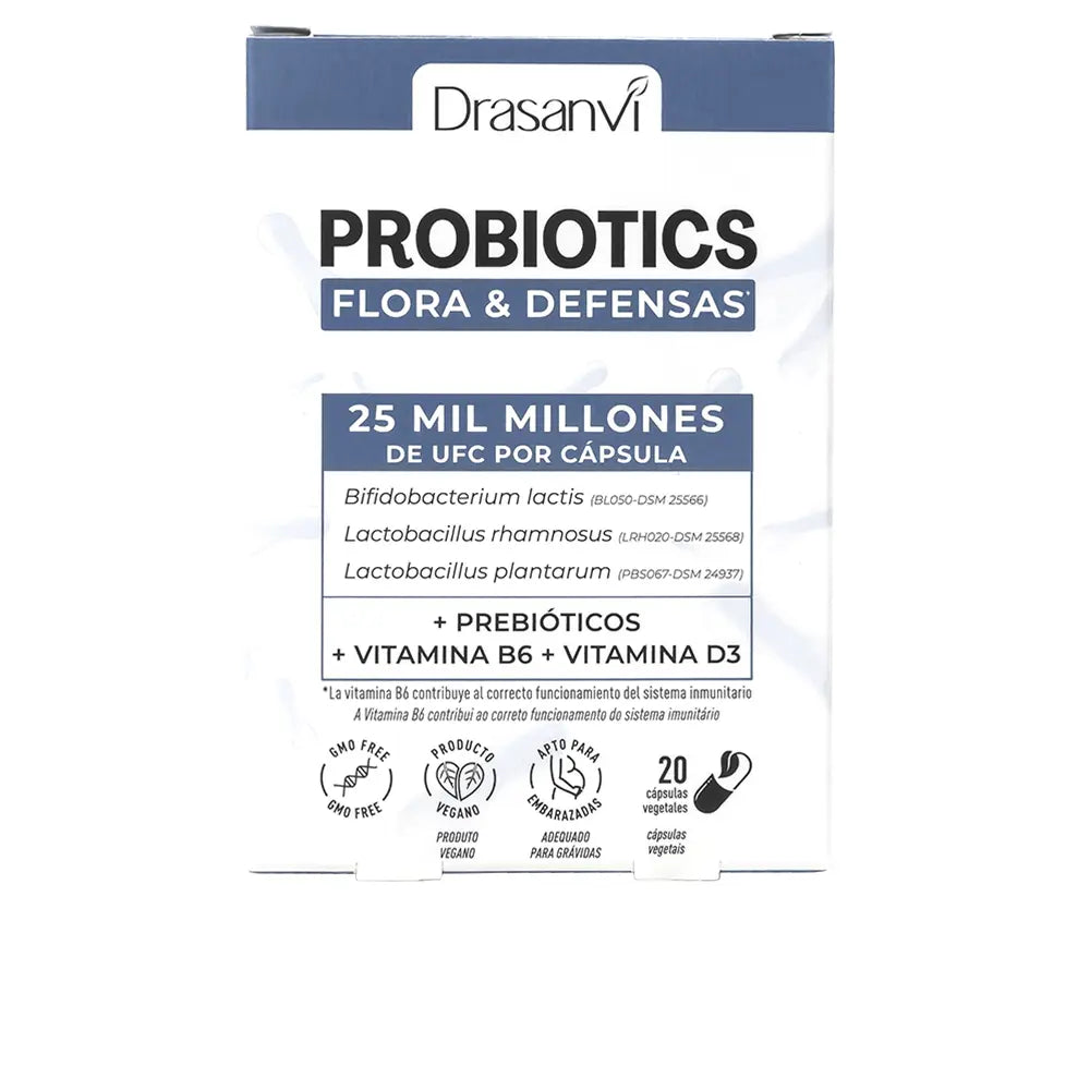 Cápsulas de PROBIÓTICOS FLORA E DEFESAS 20 u