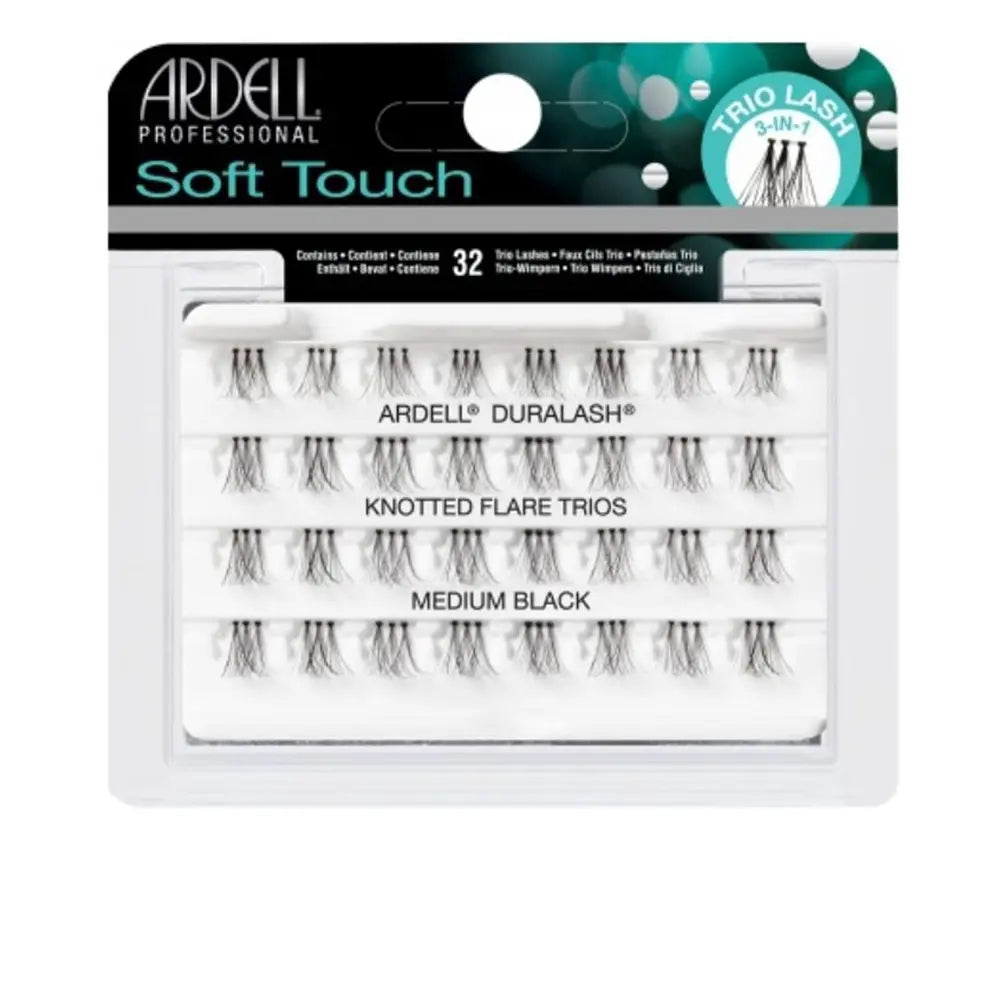 ARDELL LASH TRIOS sem nós, toque suave, preto médio, 32 unidades