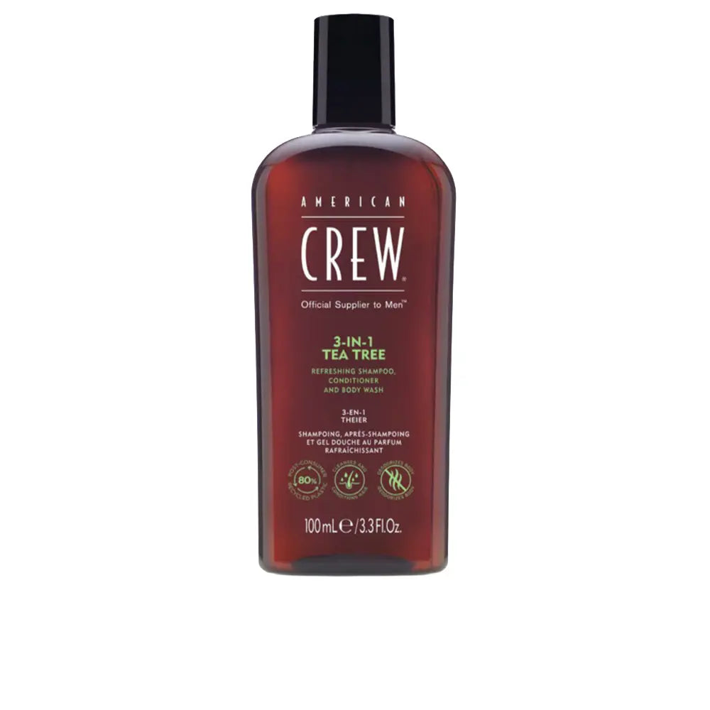 Shampoo, condicionador e sabonete líquido 3 em 1 com óleo de melaleuca (100 ml)