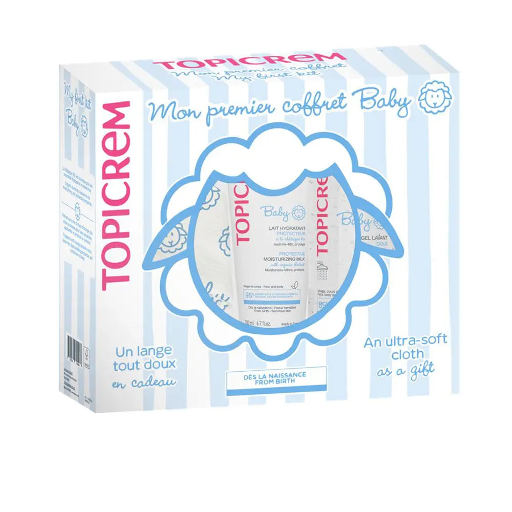 TOPICREM-Leite hidratante para bebês 500 ml + gel de limpeza 75 ml (3 unidades)-DrShampoo - Perfumaria e Cosmética