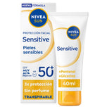 NIVEA-Proteção facial SUN SENSITIVE FPS 50+ 40 ml-DrShampoo - Perfumaria e Cosmética