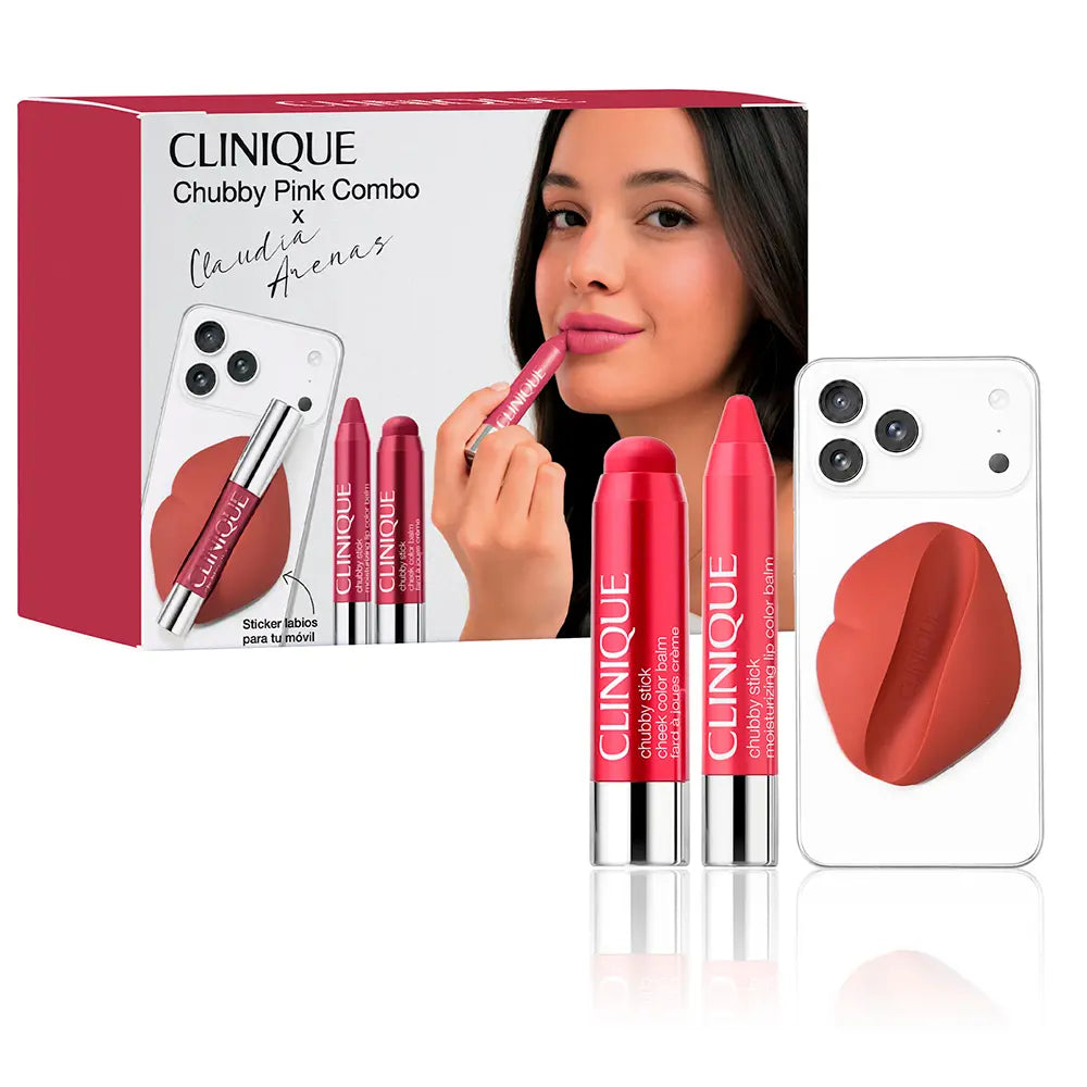 CLINIQUE-Conjunto Claudia Arenas x Clinique Chubby #Rosa 3 peças-DrShampoo - Perfumaria e Cosmética